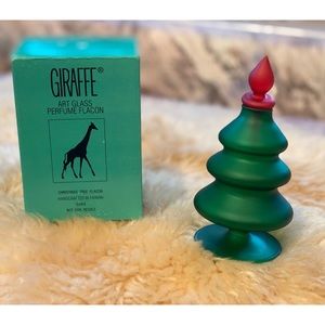 NWT Giraffe Christmas Tree Glass Perfume Flacon
